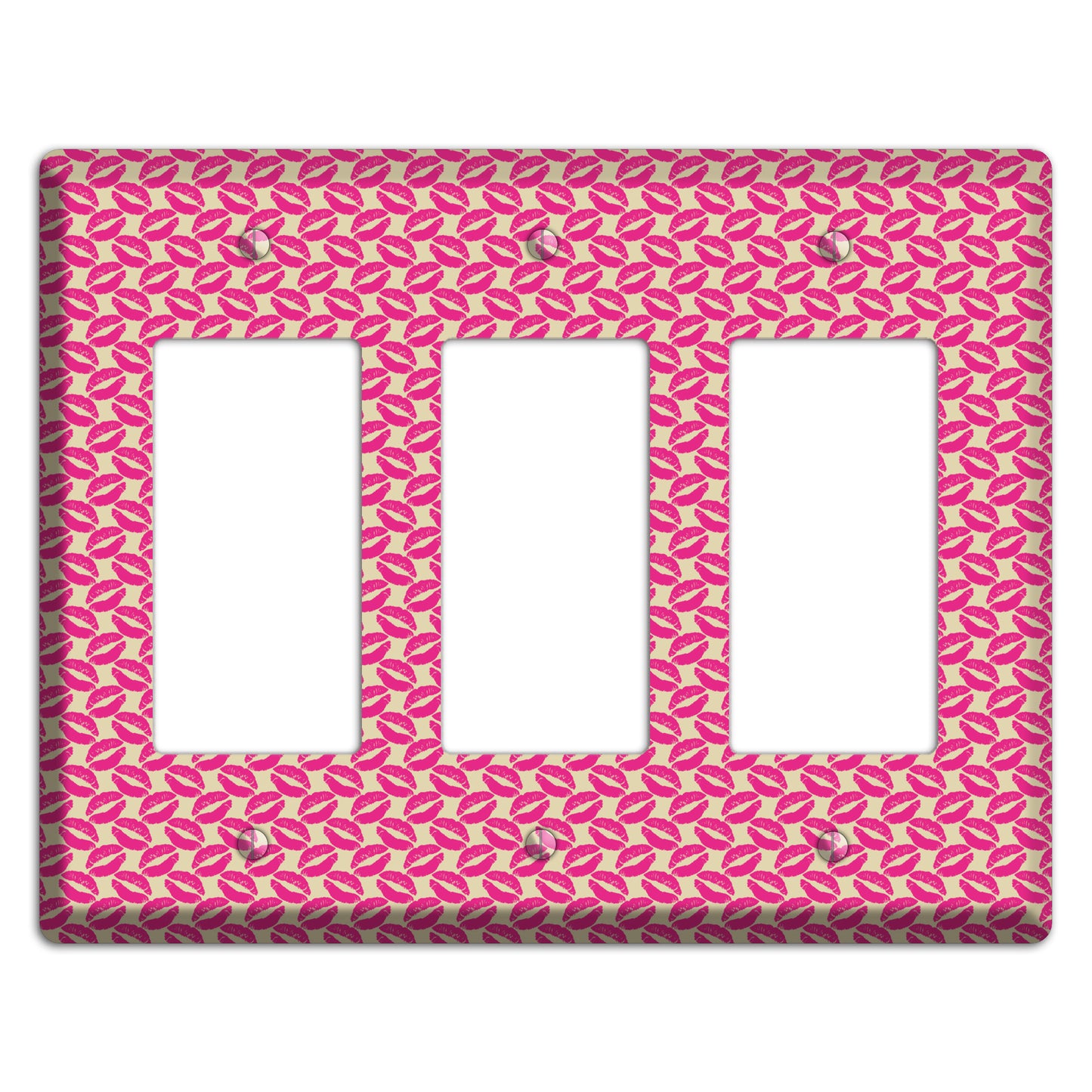 Pink Kisses 3 Rocker Wallplate