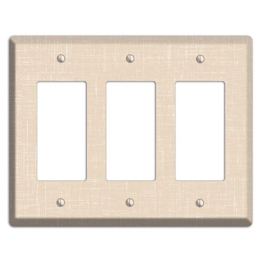 Double Spanish White Neutral Texture 3 Rocker Wallplate