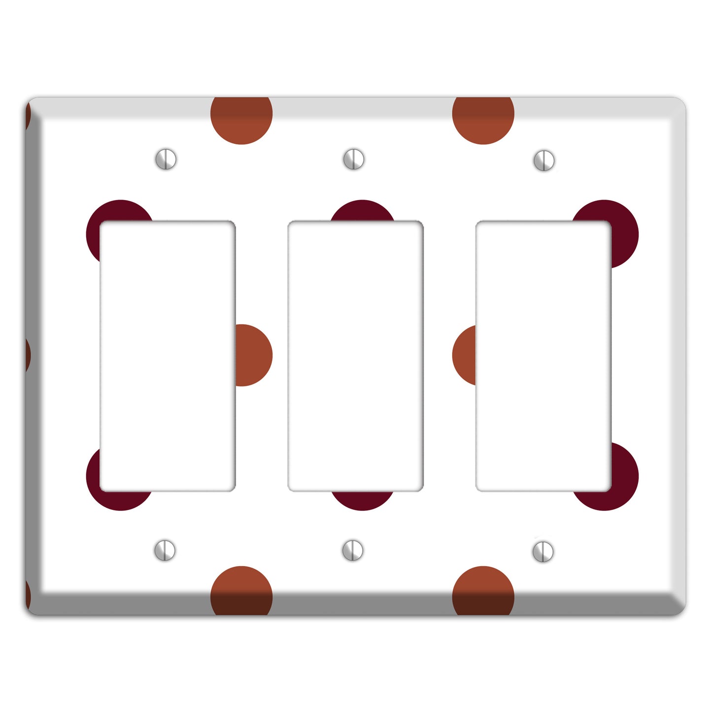 Multi Brown Medium Polka Dots 3 Rocker Wallplate