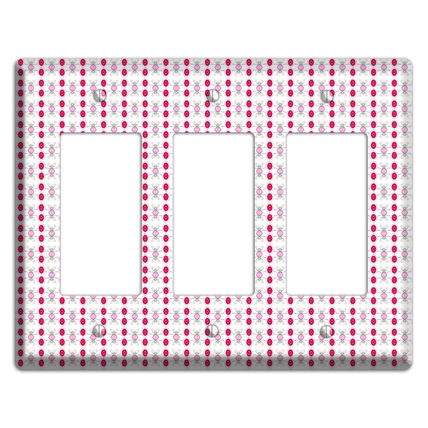 Multi Pink Cartouche 3 Rocker Wallplate