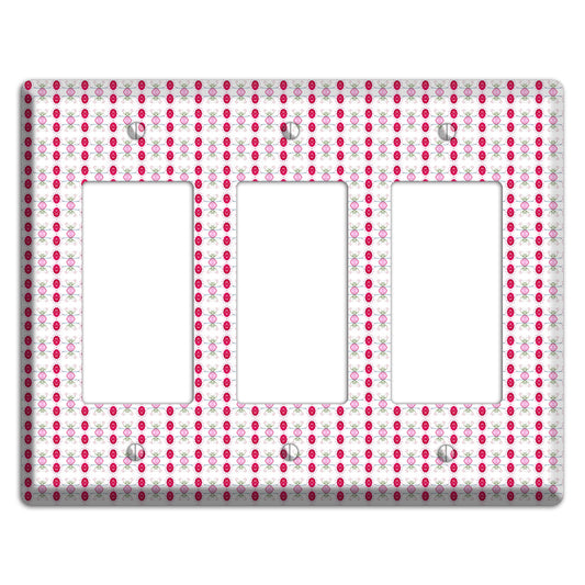 Multi Pink Cartouche 3 Rocker Wallplate