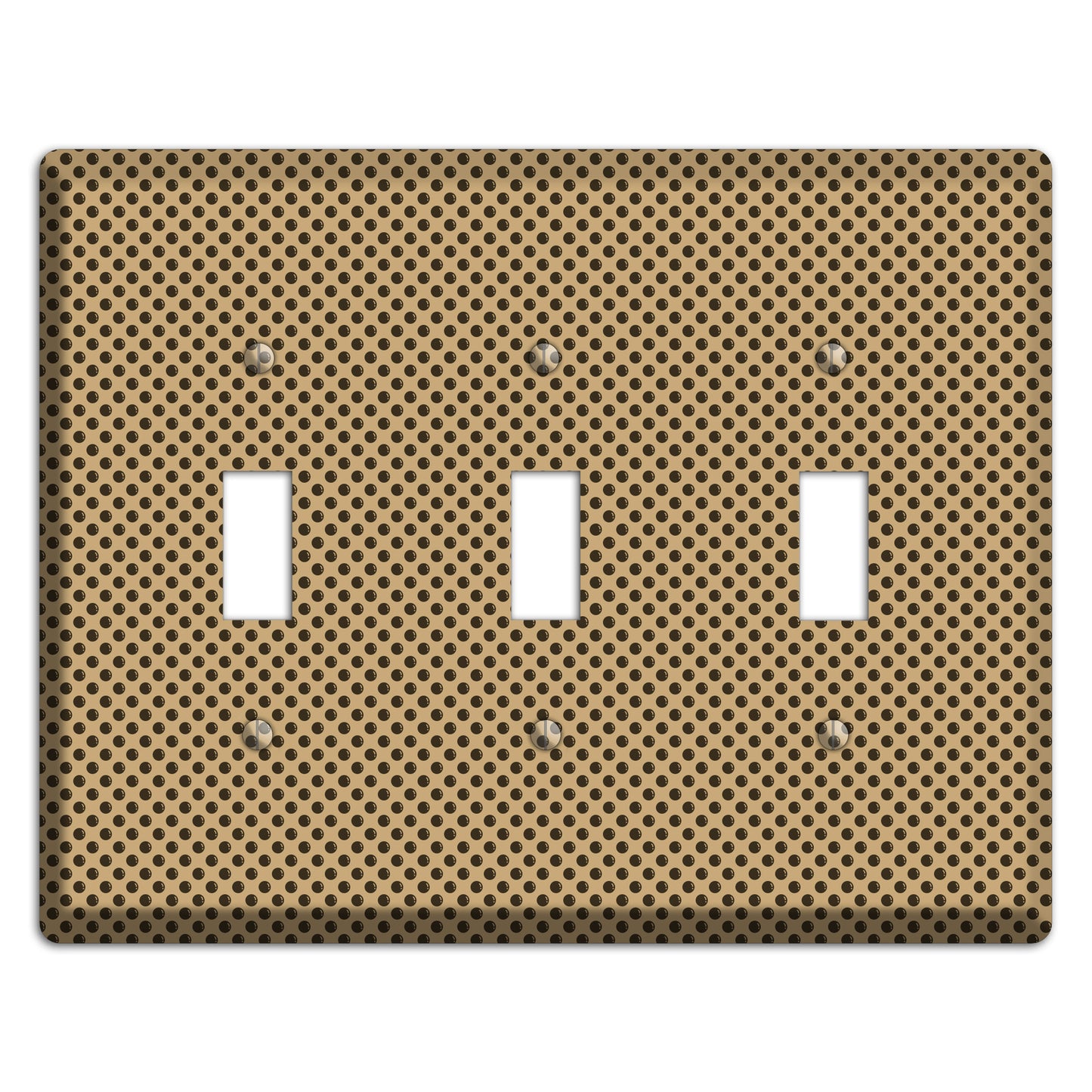 Beige with Brown Polka Dots 3 Toggle Wallplate