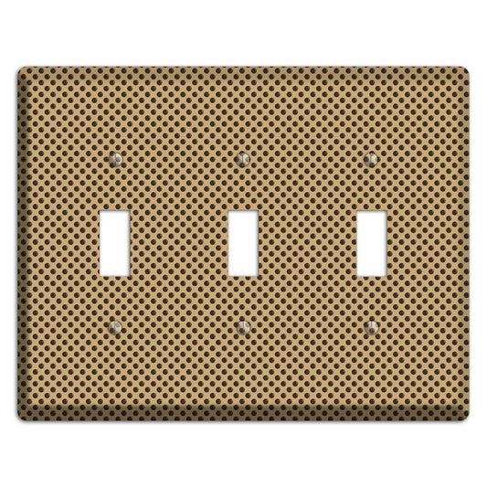 Beige with Brown Polka Dots 3 Toggle Wallplate