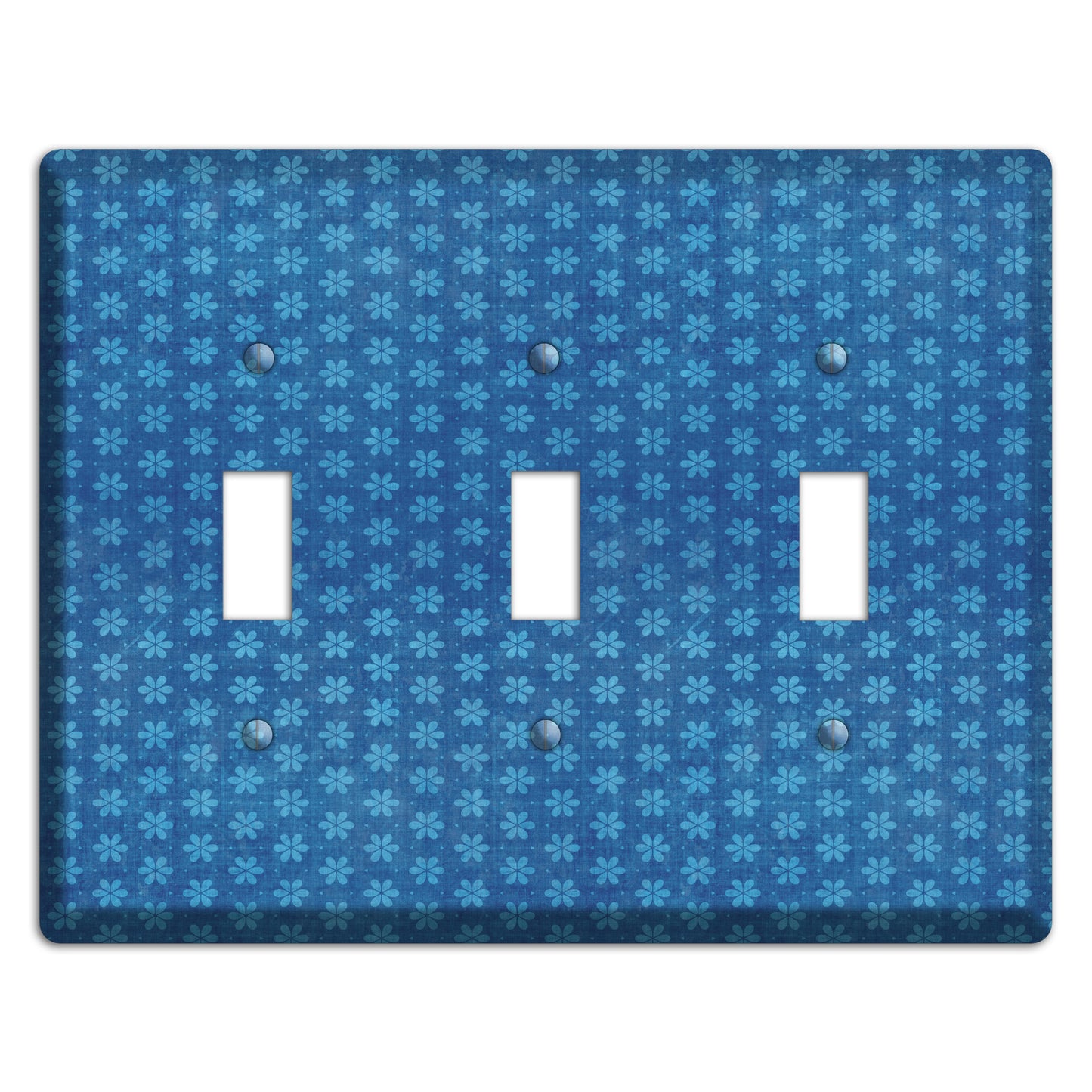 Blue Grunge Floral Contour 3 Toggle Wallplate