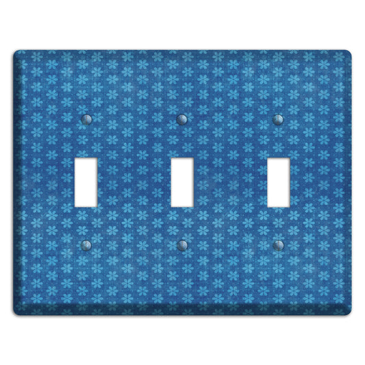 Blue Grunge Floral Contour 3 Toggle Wallplate