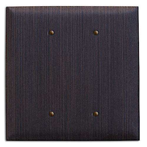 Wenge Wood Double Blank Cover Plate:Wallplates.com