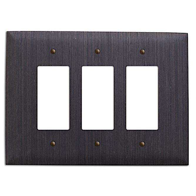 Wenge Wood Triple Rocker Cover Plate:Wallplates.com