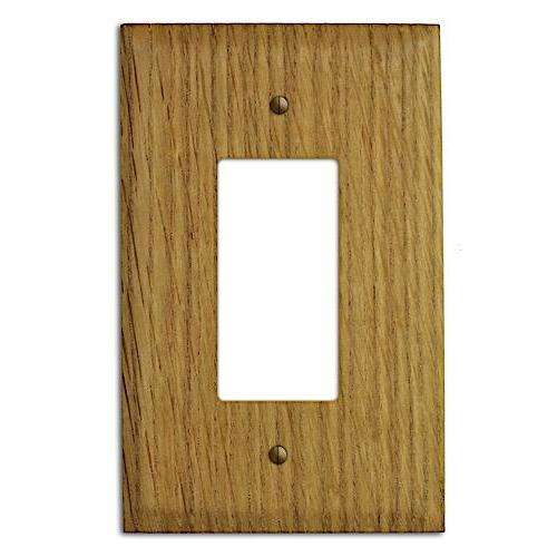 White Oak Wood Single Rocker Cover Plate:Wallplates.com